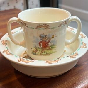 Vintage Bunnykins Royal Doulton Bowl and Cup Set 1936